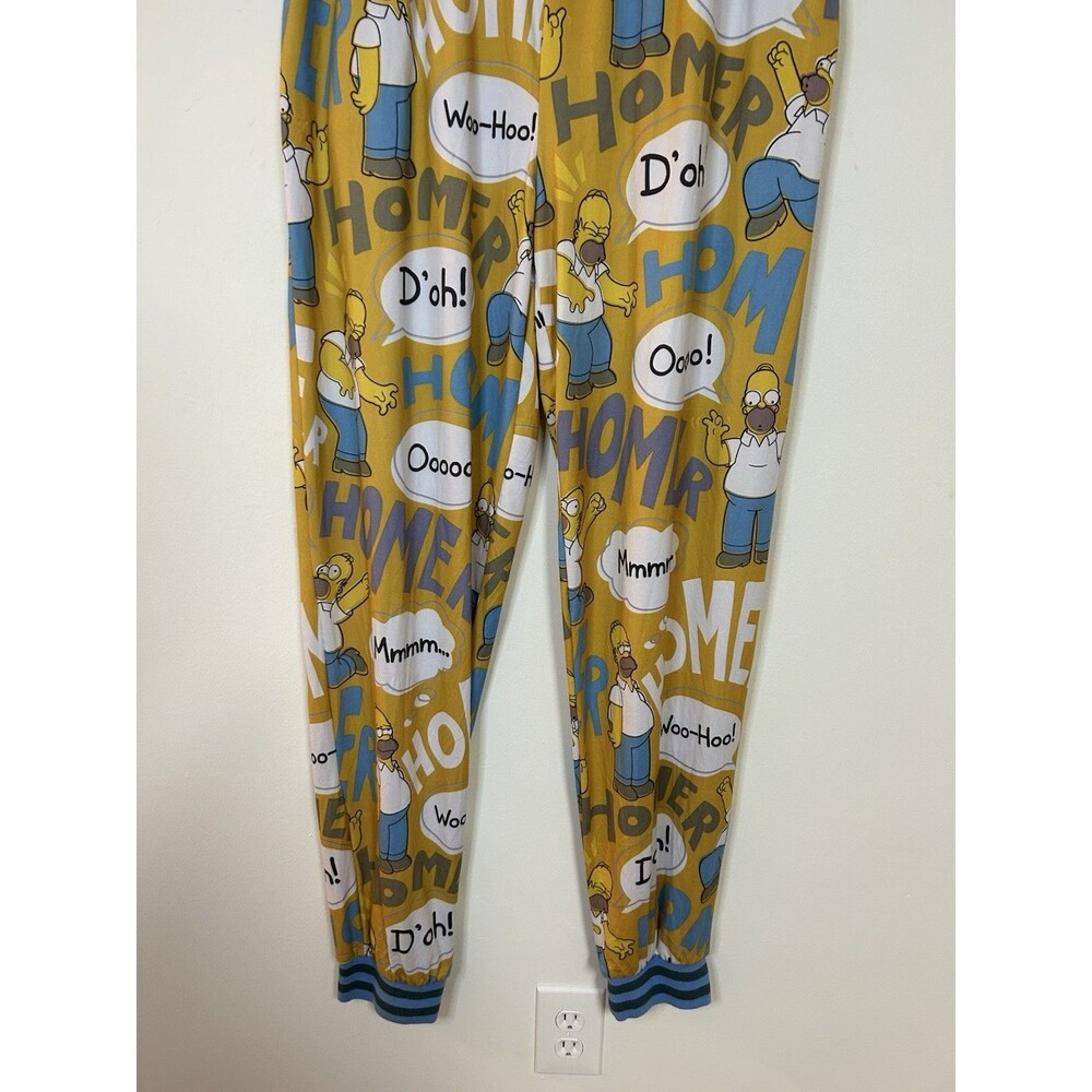 The Simpsons Homer Pajama Pants XXL Yellow Cartoon Lounge Joggers Sleep Y2K - Picture 4 of 8